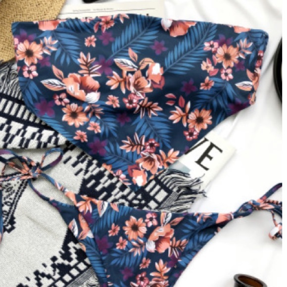 Floral Bandeau Bikini - Picture 2 of 3